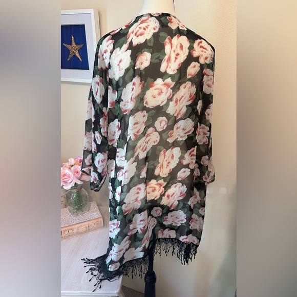 Sans Souci Black and Pink Beach Cape Jacket L - Picture 4 of 5